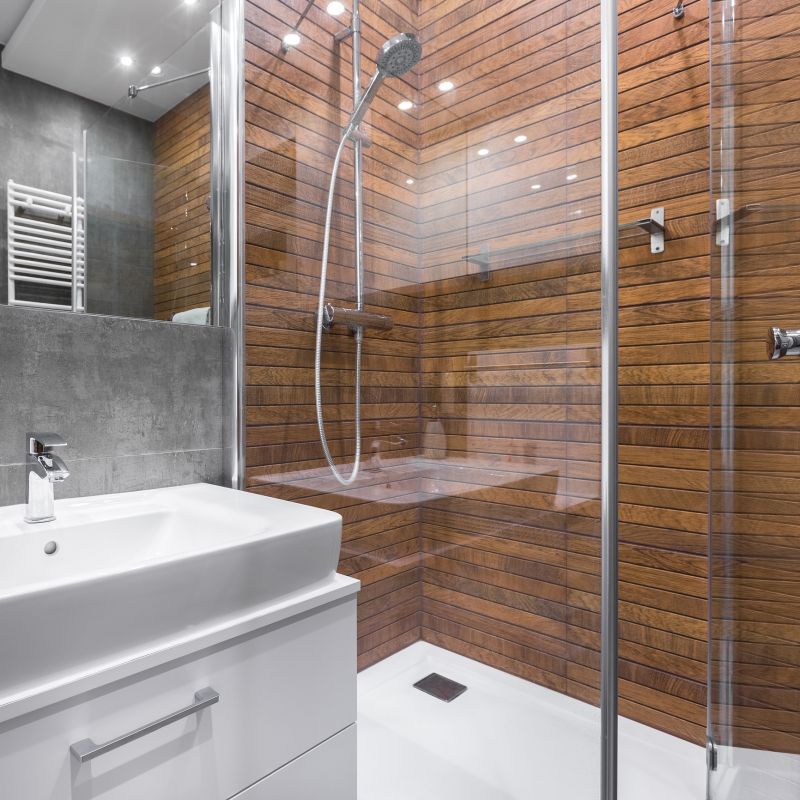 Modern Shower with Built-in Bench